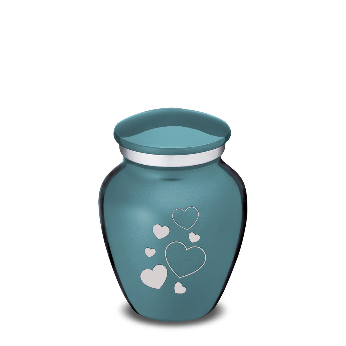Keepsake Embrace Teal Floating Heart Cremation Urn