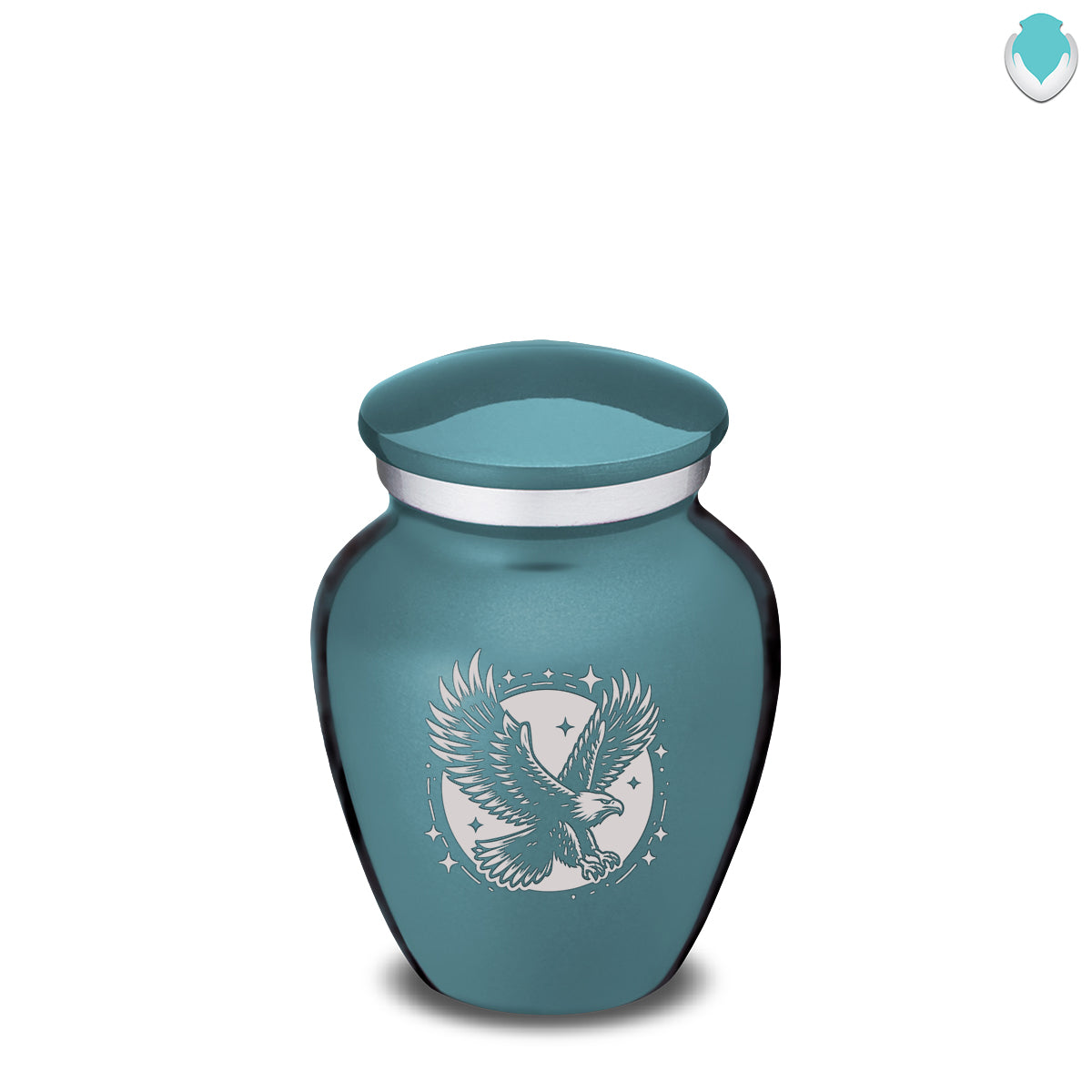 Keepsake Embrace Teal Flying Eagle Cremation Urn