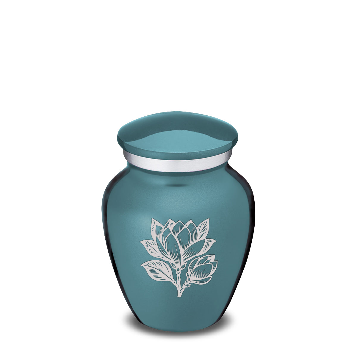 Keepsake Embrace Teal Magnolia Flower Cremation Urn
