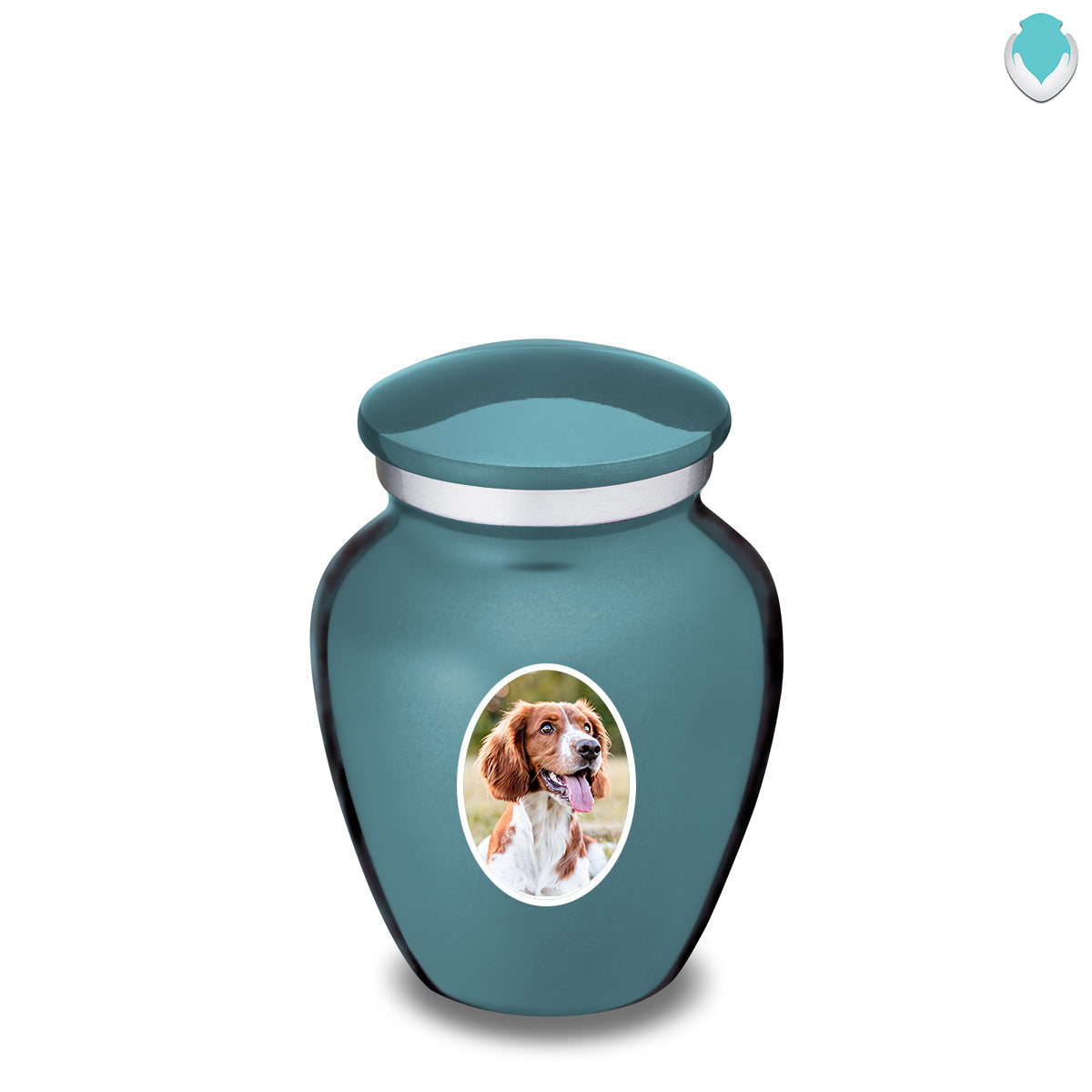 Keepsake Pet Embrace Teal Portrait Cremation Urn