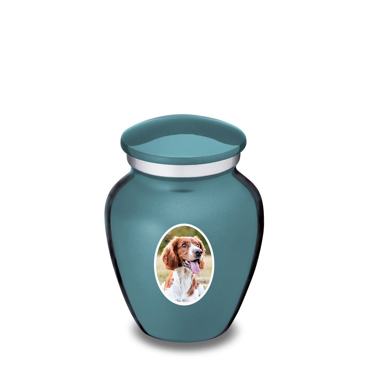 Keepsake Pet Embrace Teal Portrait Cremation Urn