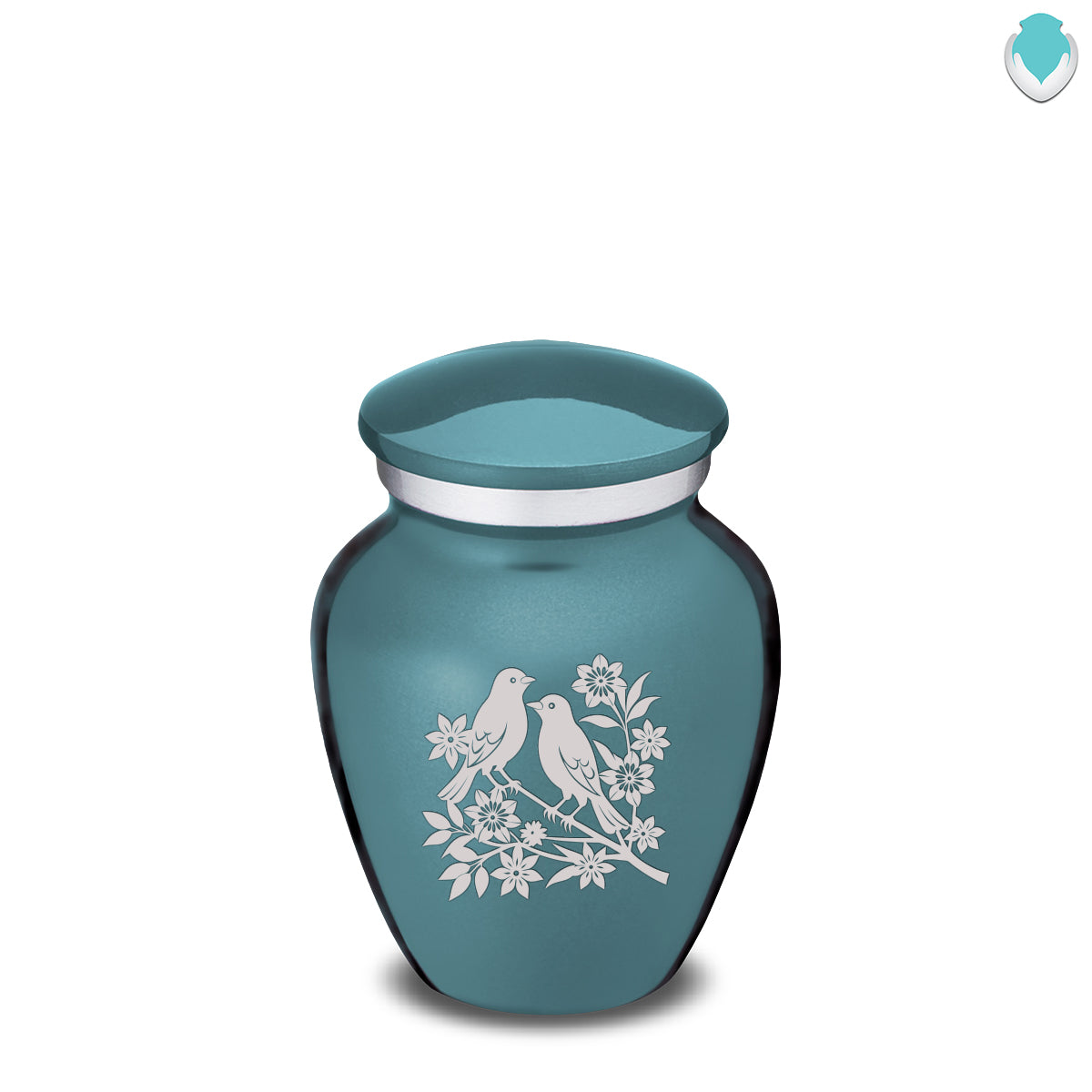 Keepsake Embrace Teal Songbirds Cremation Urn