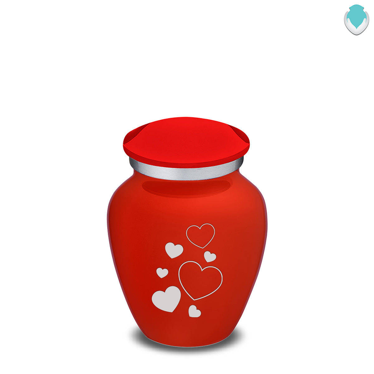 Keepsake Embrace Bright Red Floating Heart Cremation Urn