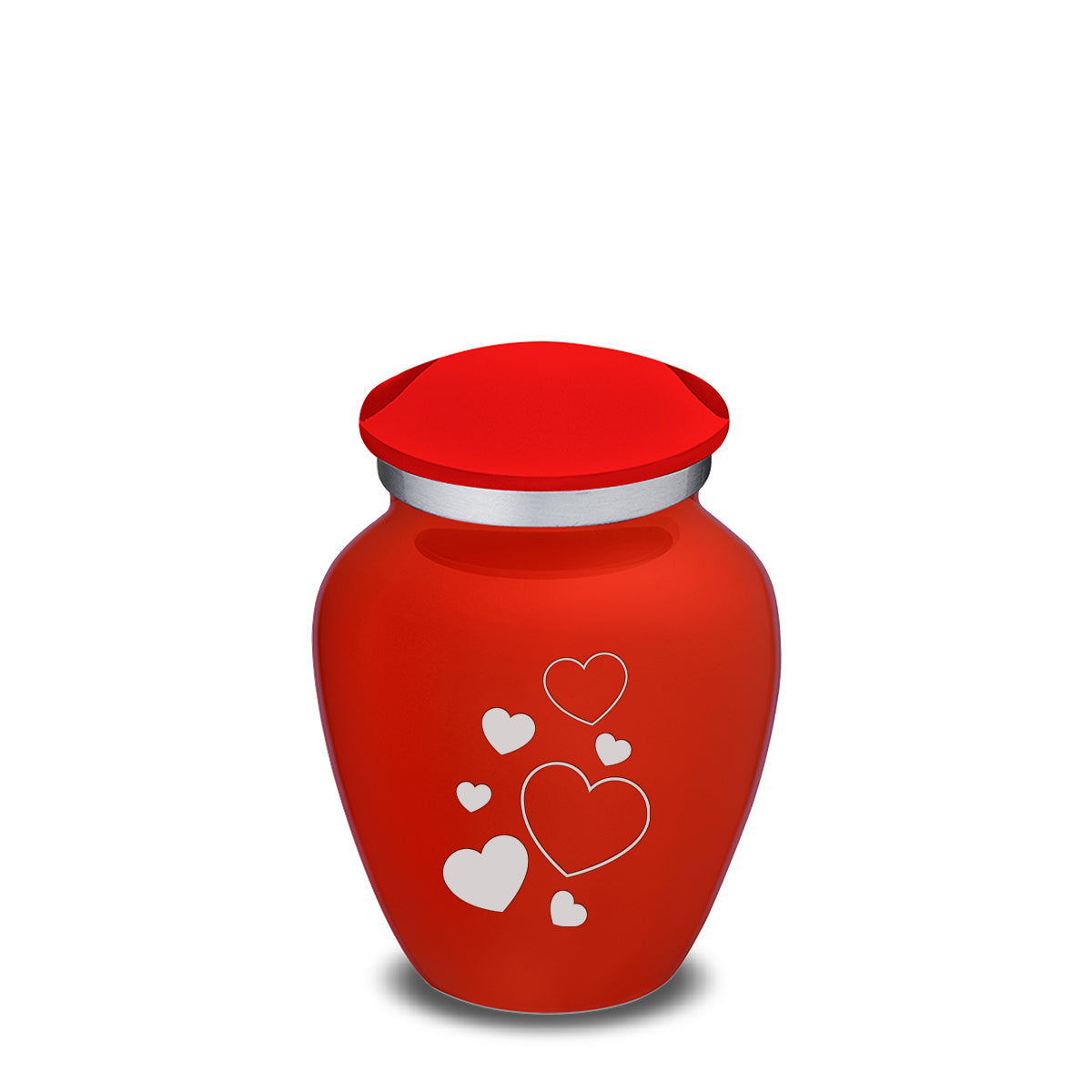 Keepsake Embrace Bright Red Floating Heart Cremation Urn