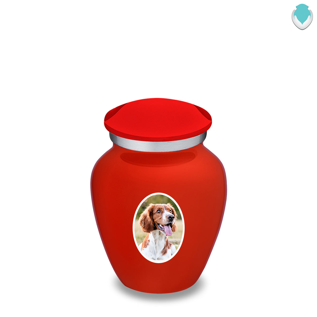 Keepsake Pet Embrace Bright Red Portrait Cremation Urn