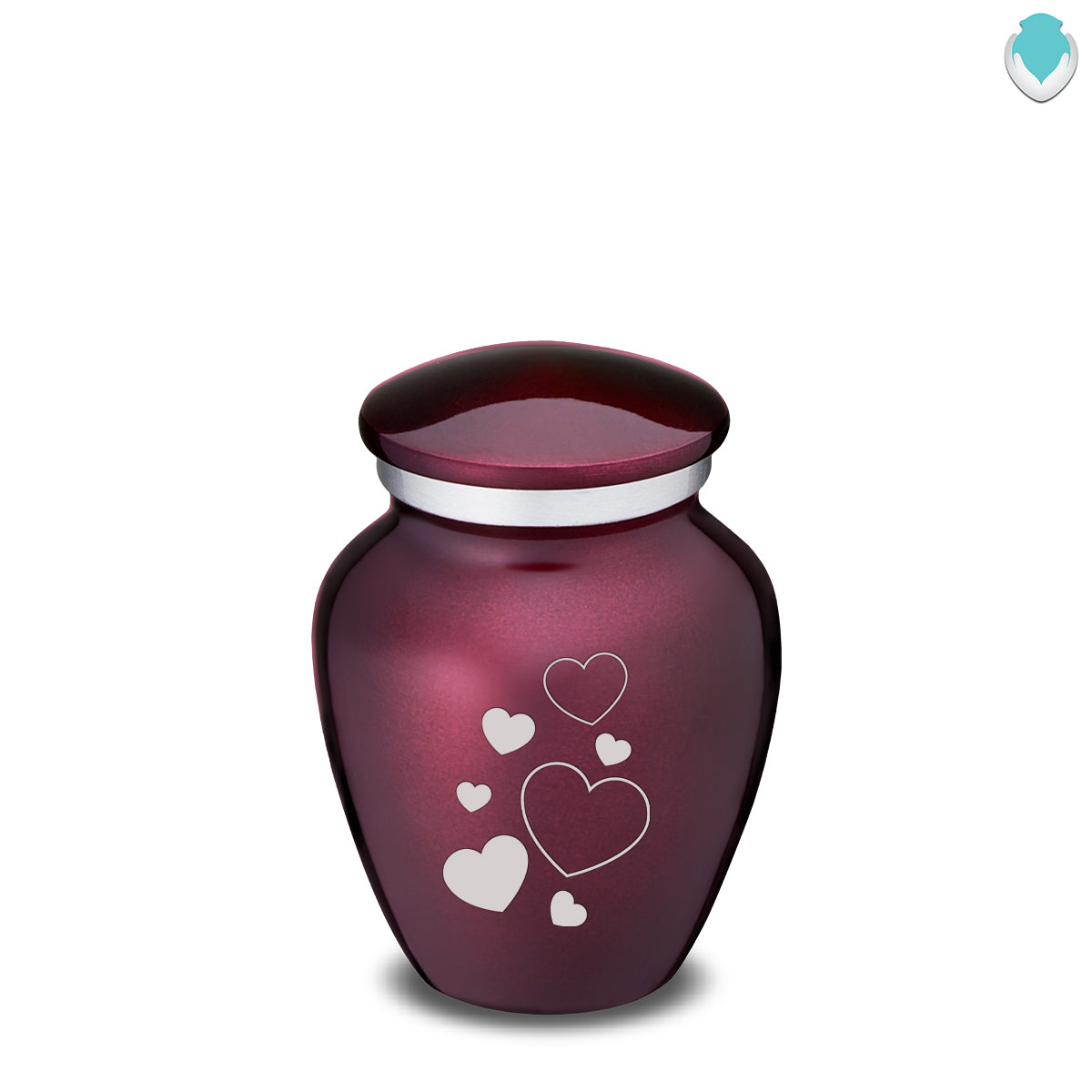 Keepsake Embrace Cherry Purple Floating Heart Cremation Urn