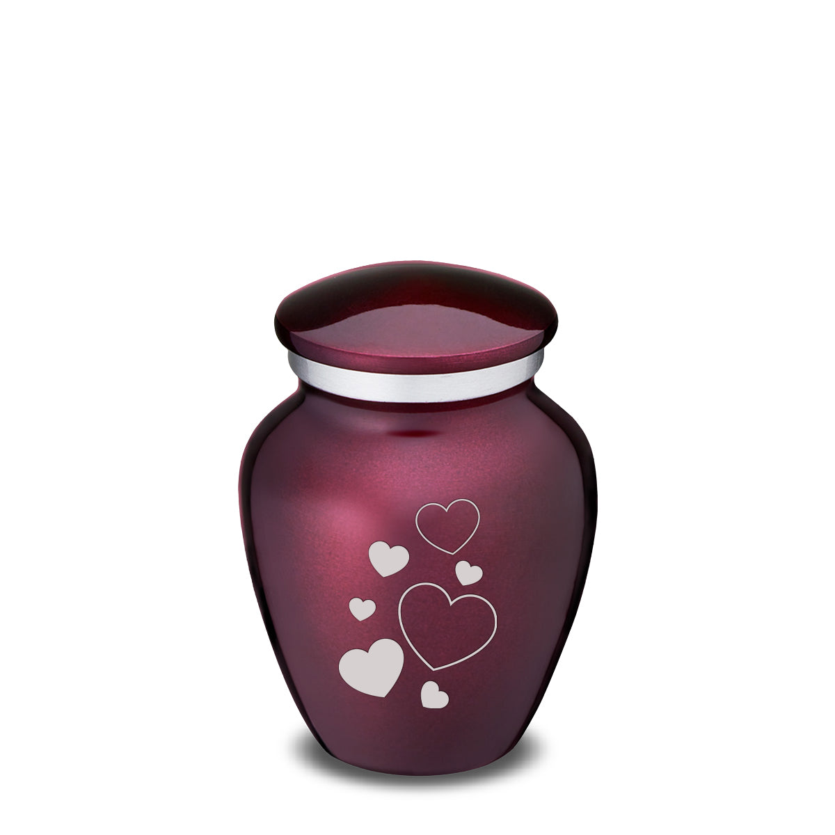 Keepsake Embrace Cherry Purple Floating Heart Cremation Urn