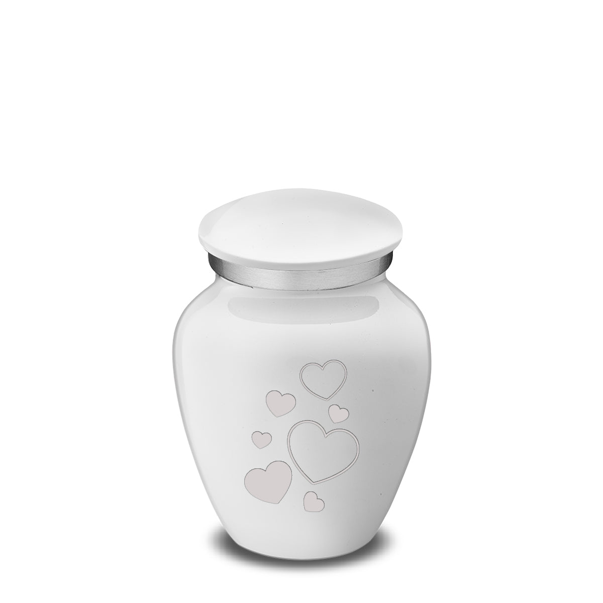 Keepsake Embrace White Floating Heart Cremation Urn