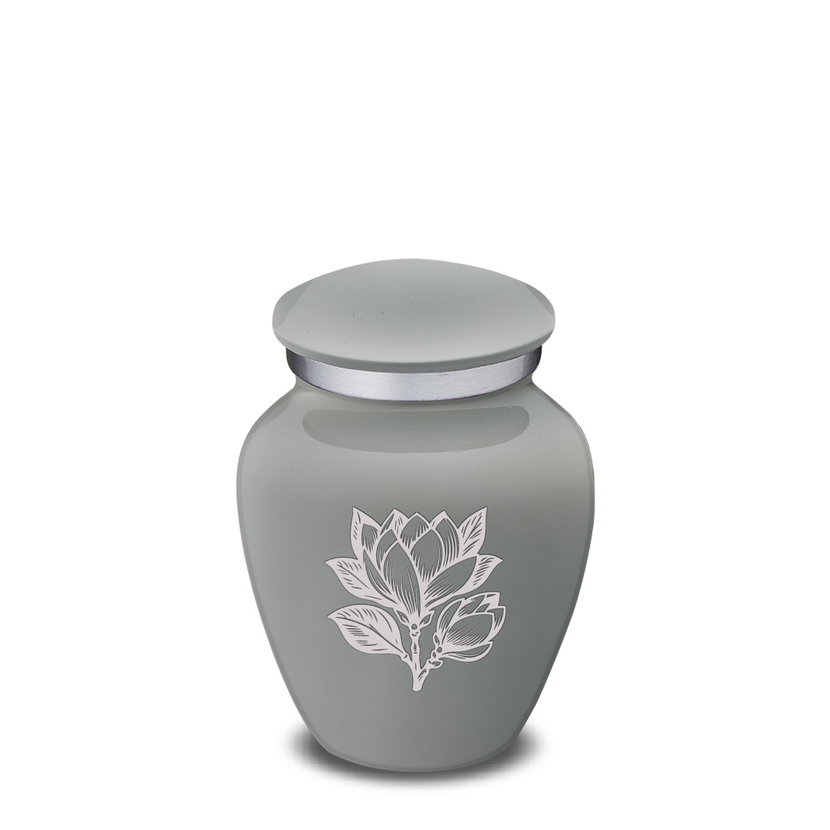 Keepsake Embrace Slate Grey Magnolia Flower Cremation Urn