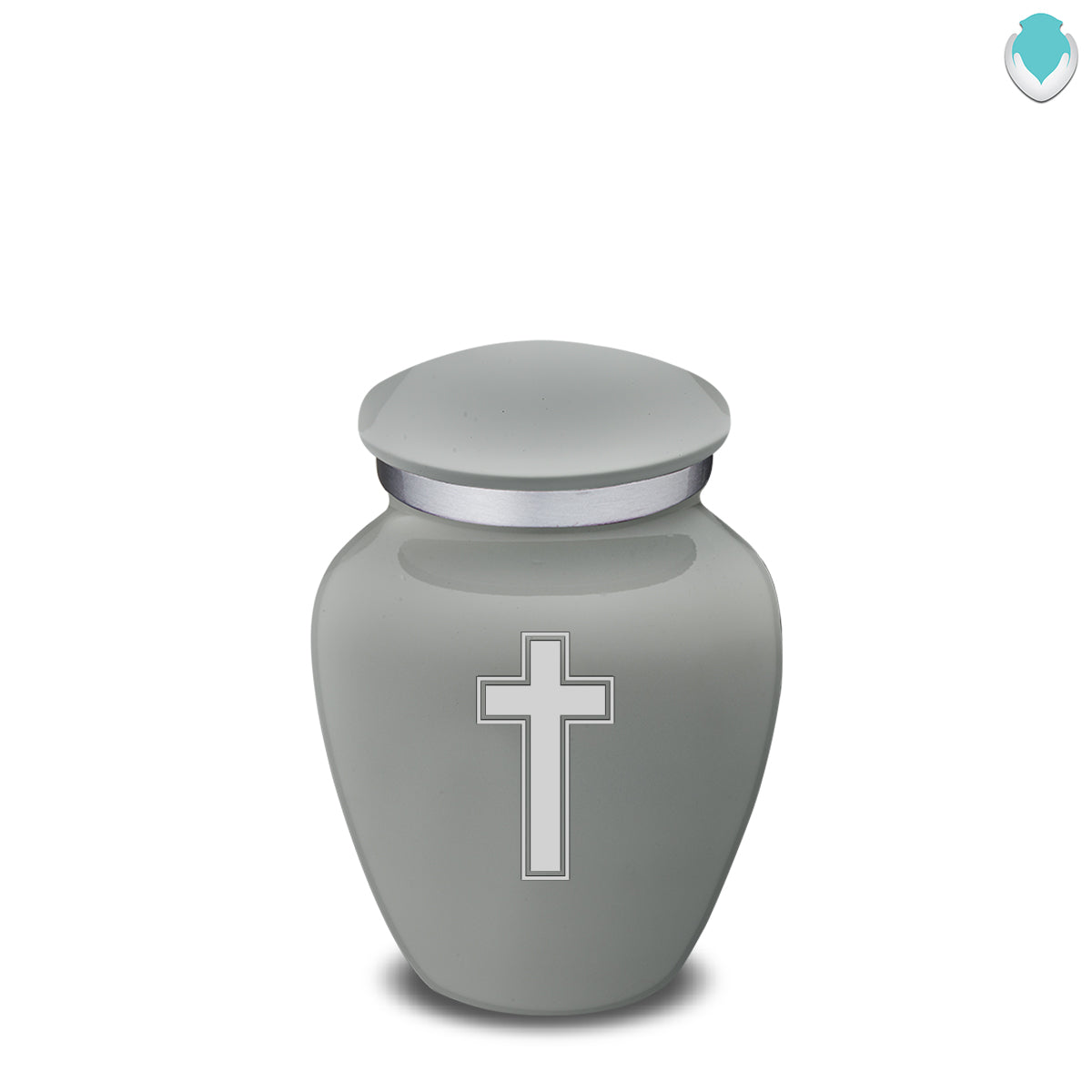 Keepsake Embrace Slate Grey Simple Cross Cremation Urn