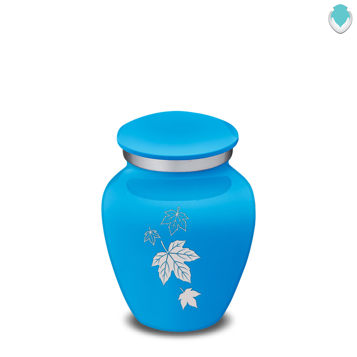 Keepsake Embrace Racing Blue Falling Leaves Cremation Urn