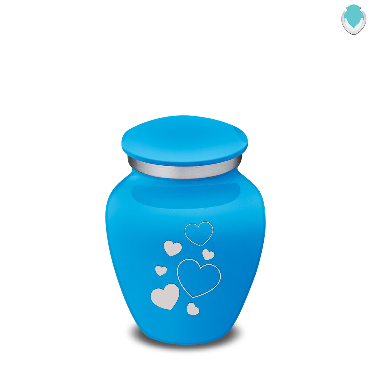 Keepsake Embrace Racing Blue Floating Heart Cremation Urn