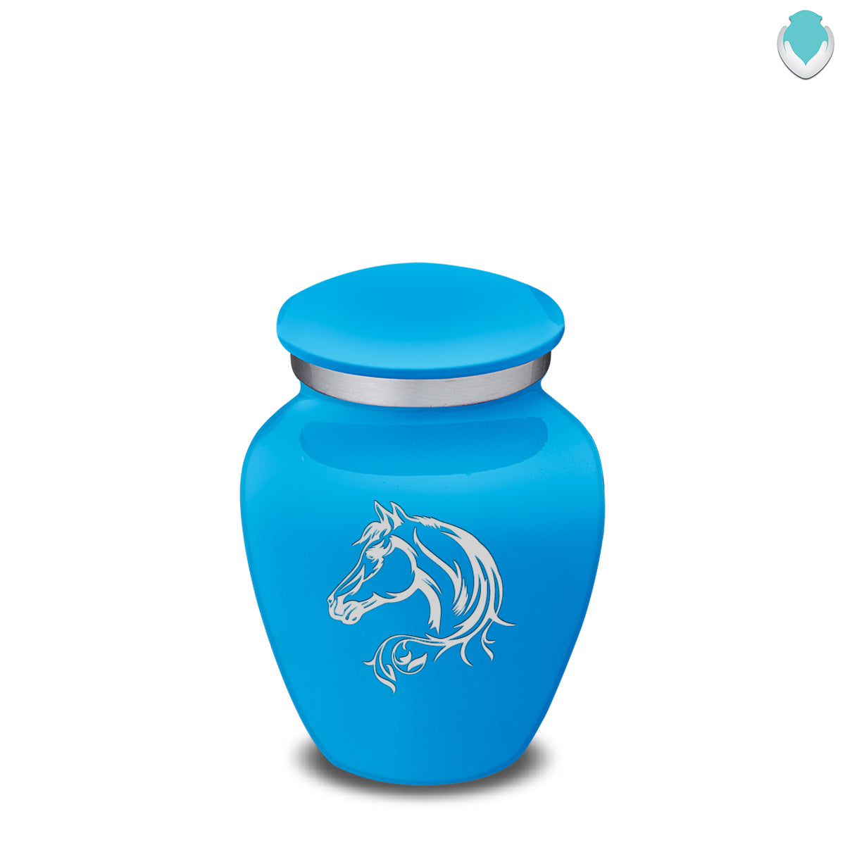 Keepsake Embrace Racing Blue Horse Cremation Urn