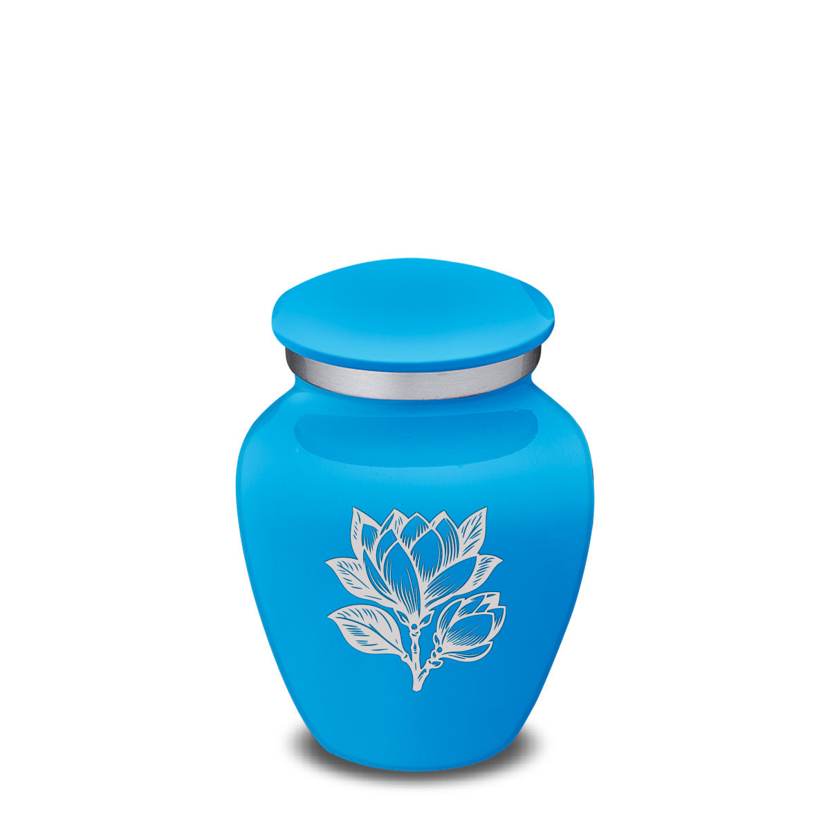 Keepsake Embrace Racing Blue Magnolia Flower Cremation Urn