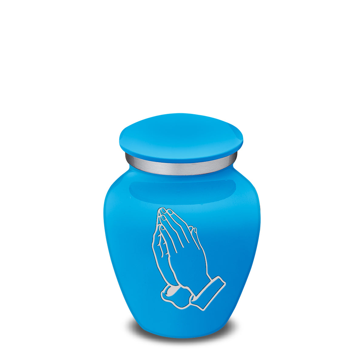 Keepsake Embrace Racing Blue Praying Hands Cremation Urn