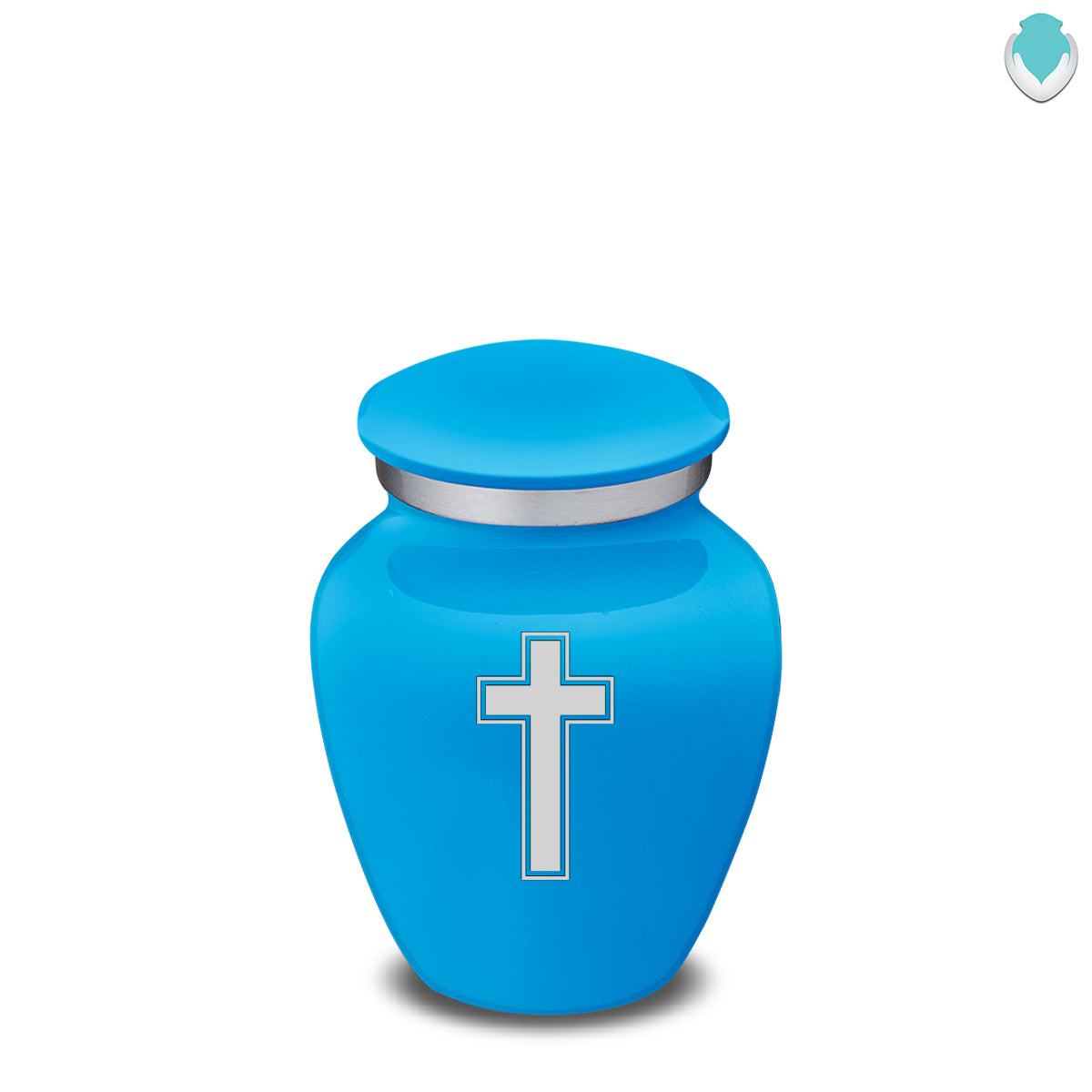Keepsake Embrace Racing Blue Simple Cross Cremation Urn