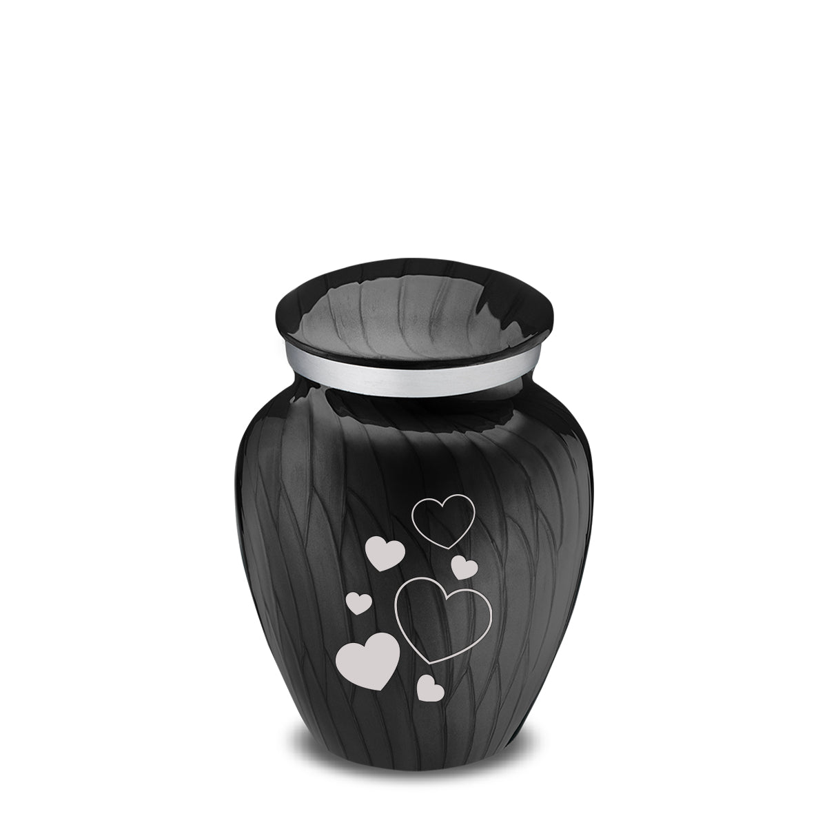 Keepsake Embrace Pearl Black Floating Heart Cremation Urn