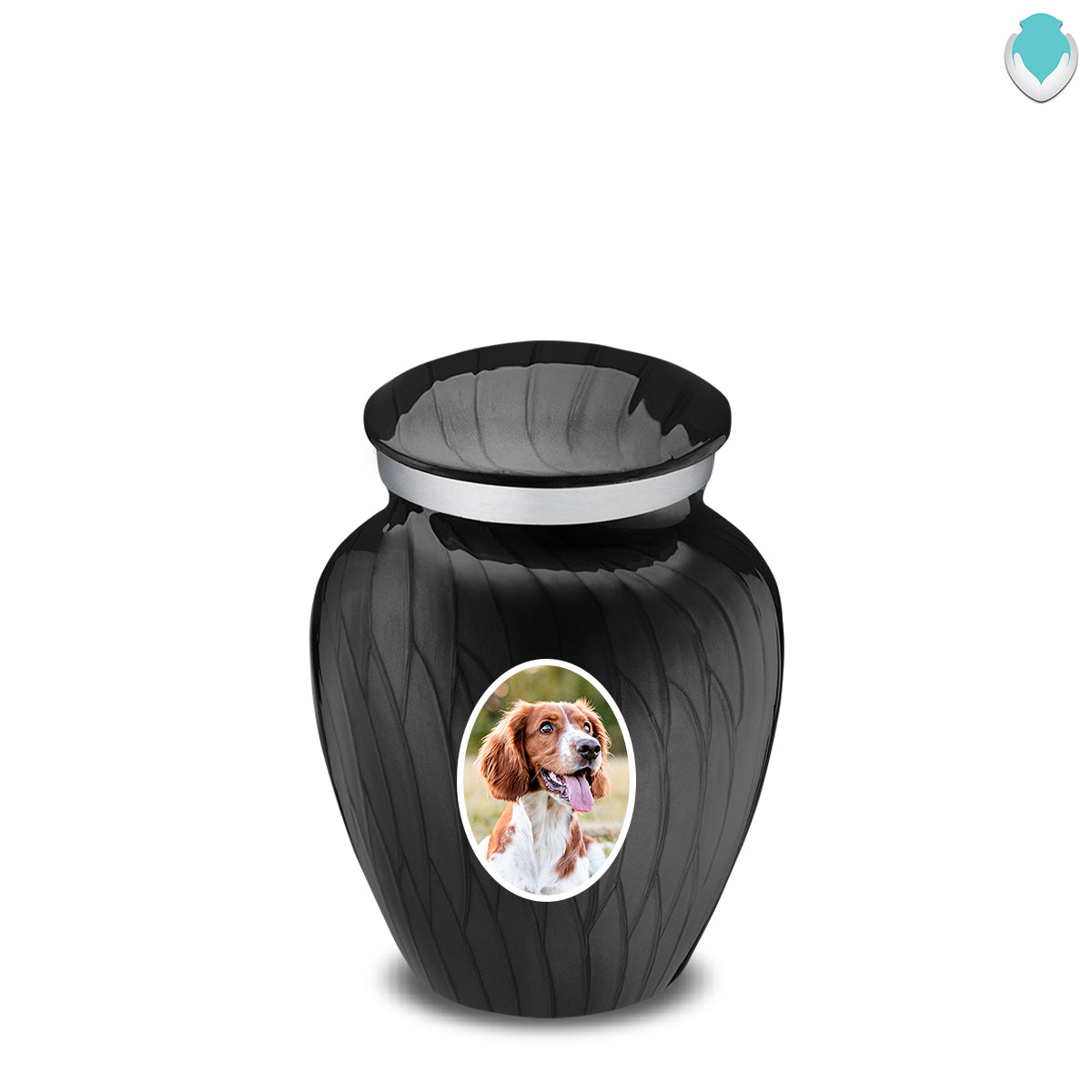 Keepsake Pet Embrace Pearl Black Portrait Cremation Urn