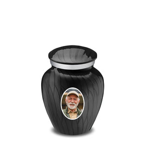 Keepsake Embrace Pearl Black Portrait Cremation Urn