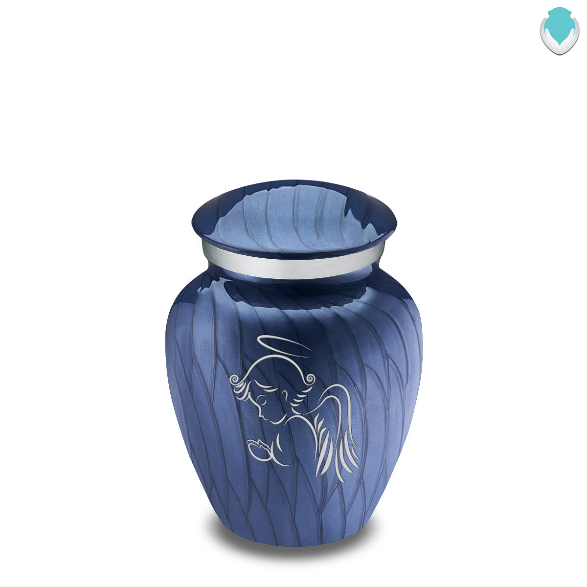 Keepsake Embrace Pearl Cobalt Blue Angel Cremation Urn