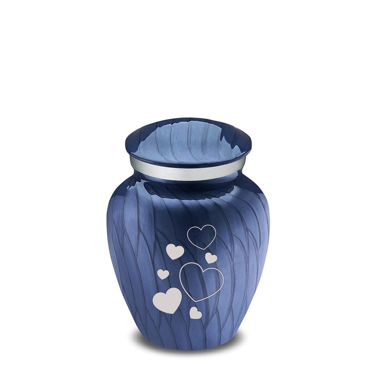 Keepsake Embrace Pearl Cobalt Blue Floating Heart Cremation Urn