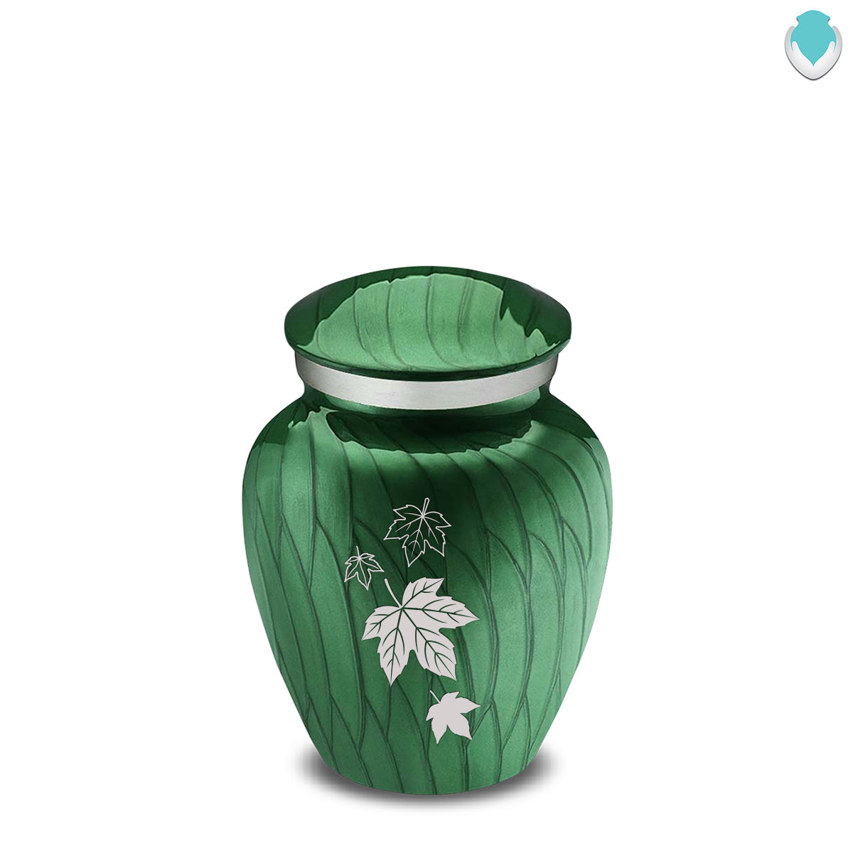 Keepsake Embrace Pearl Green Falling Leaves Cremation Urn