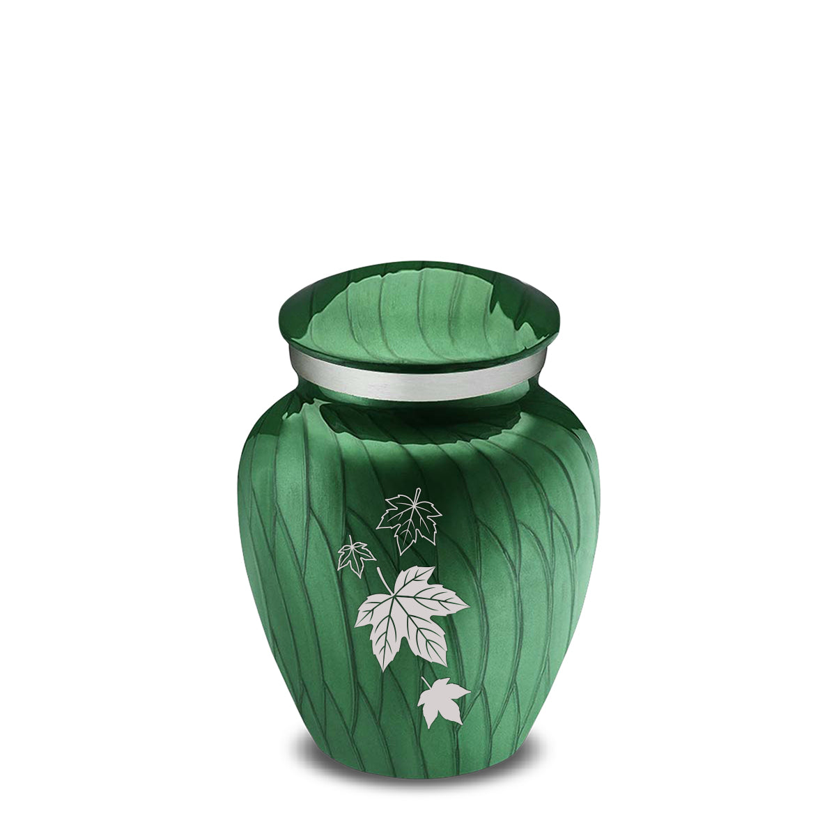 Keepsake Embrace Pearl Green Falling Leaves Cremation Urn