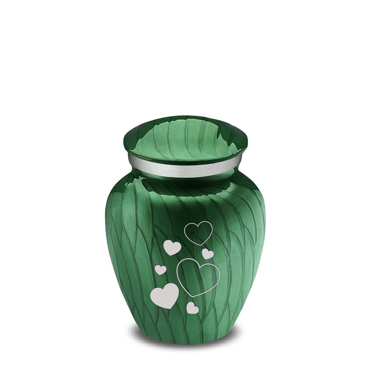 Keepsake Embrace Pearl Green Floating Heart Cremation Urn