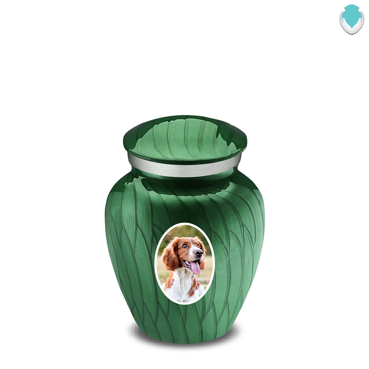 Keepsake Pet Embrace Pearl Green Portrait Cremation Urn