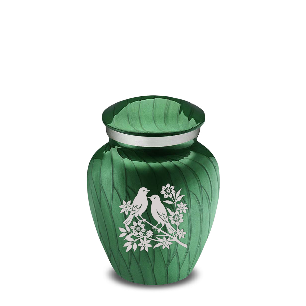 Keepsake Embrace Pearl Green Songbirds Cremation Urn