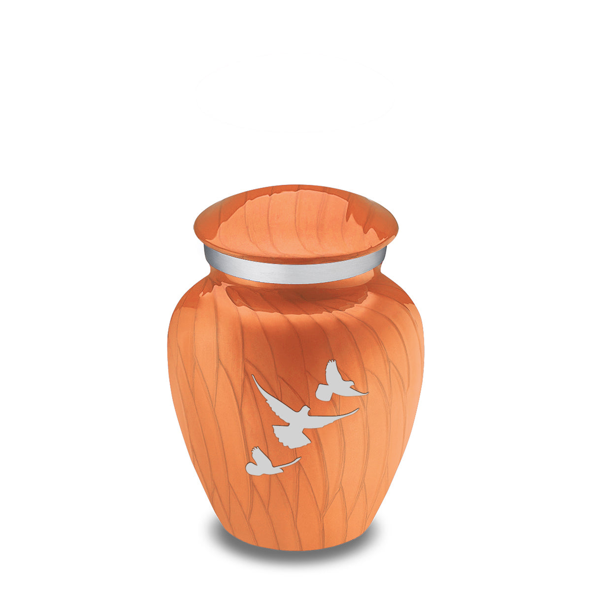 Keepsake Embrace Pearl Orange Doves Cremation Urn
