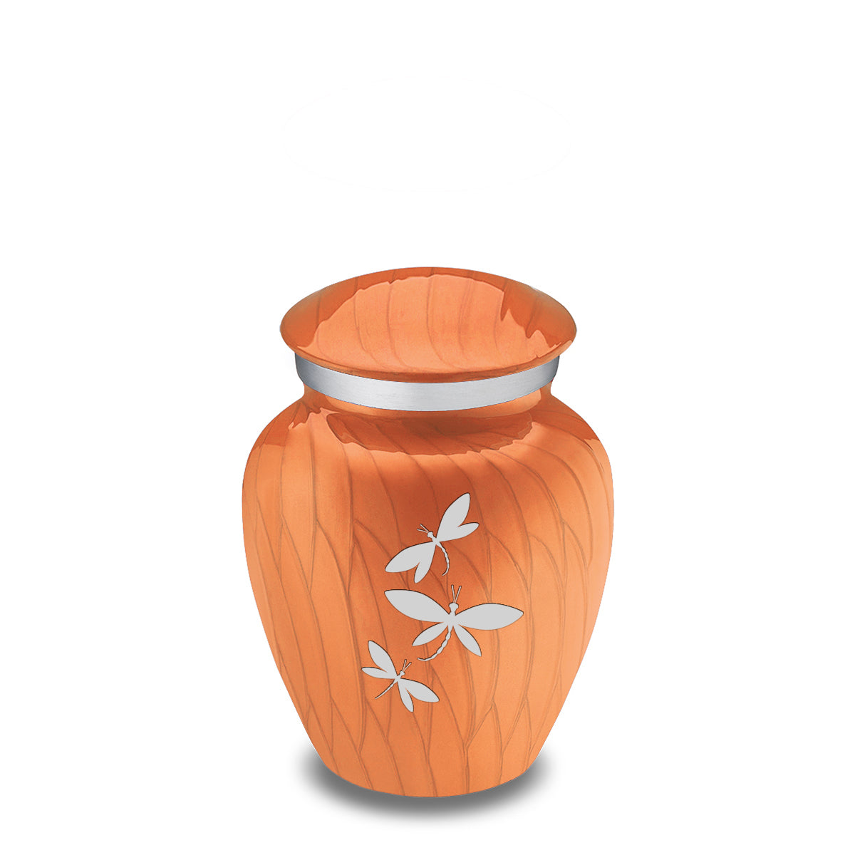 Keepsake Embrace Pearl Orange Dragonflies Cremation Urn