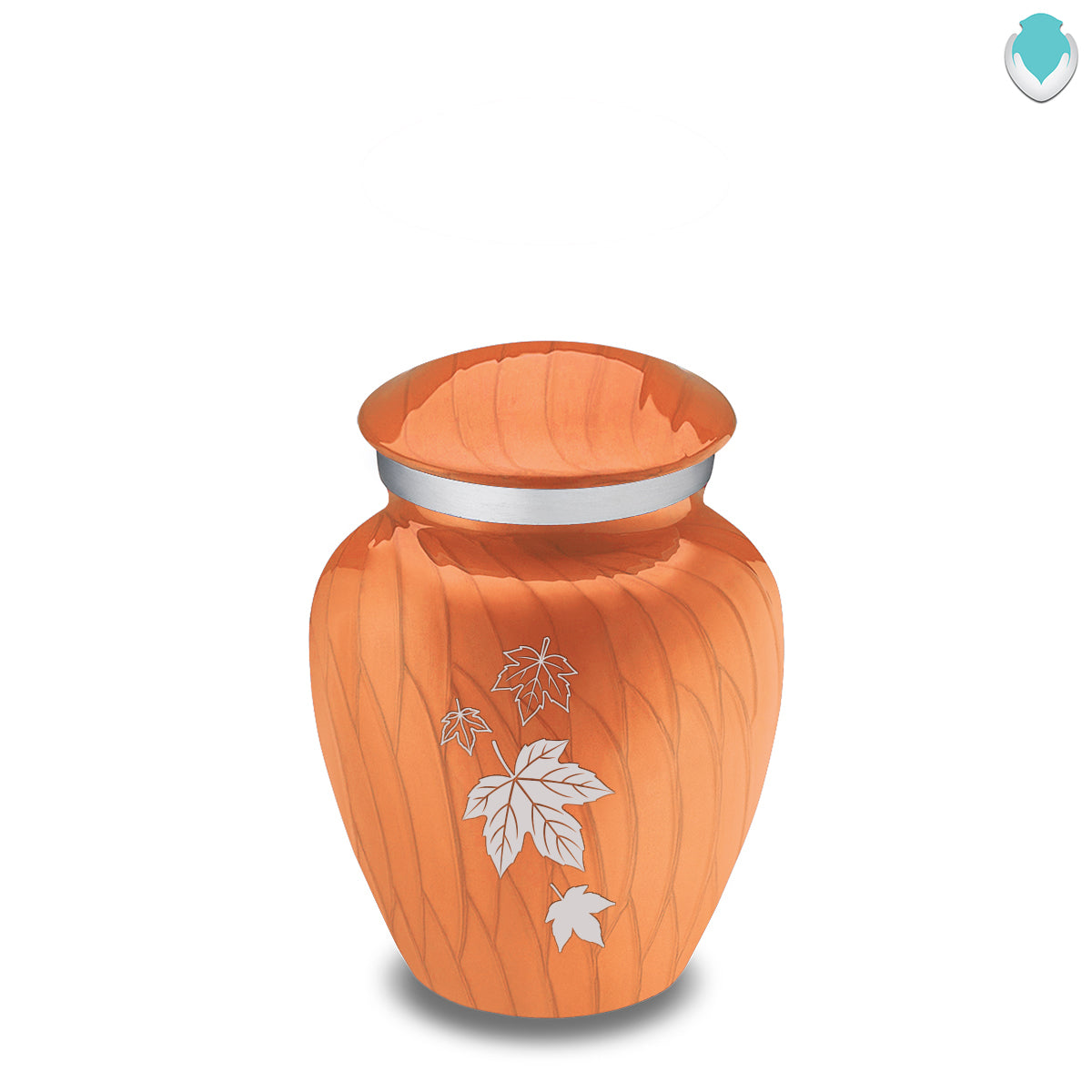 Keepsake Embrace Pearl Orange Falling Leaves Cremation Urn