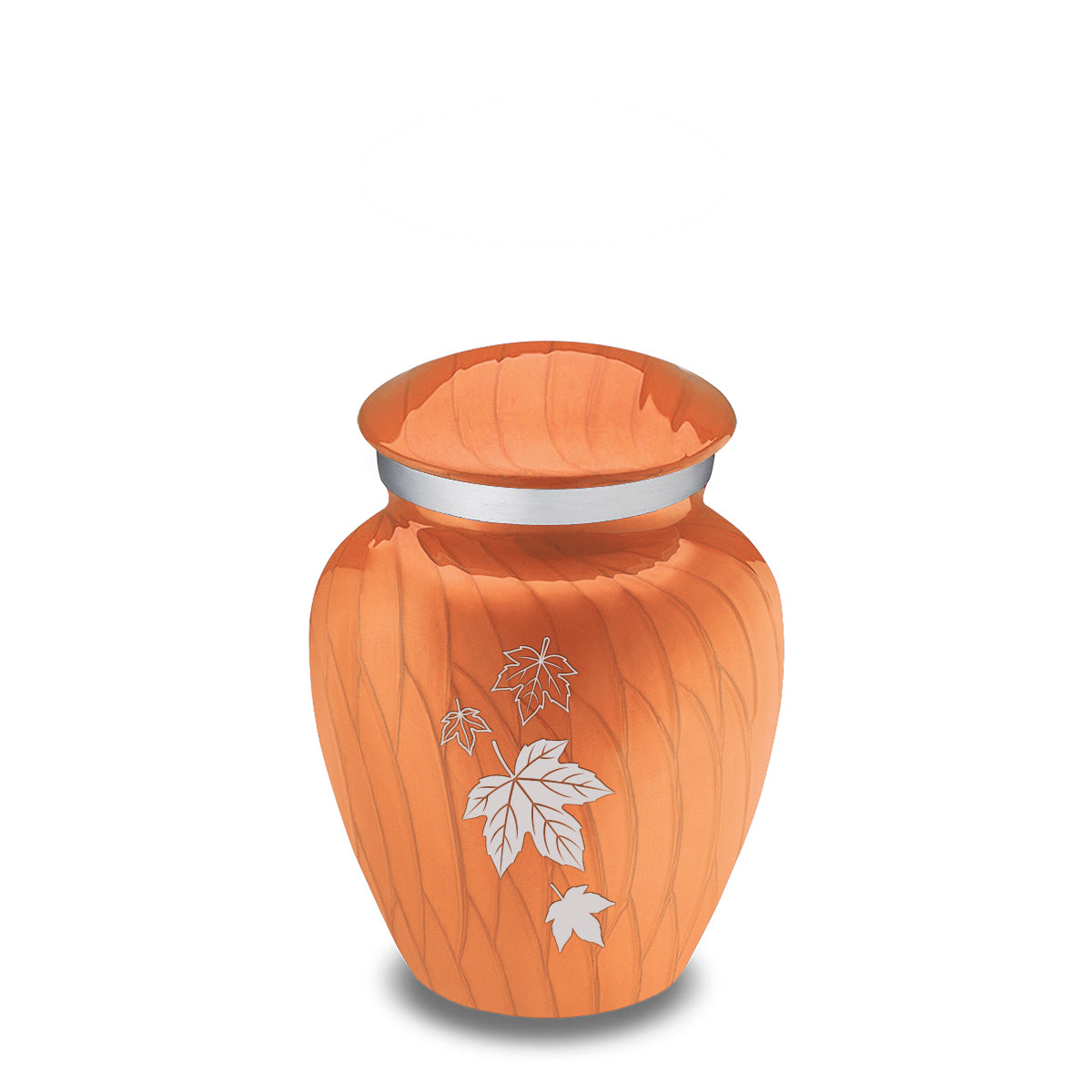 Keepsake Embrace Pearl Orange Falling Leaves Cremation Urn