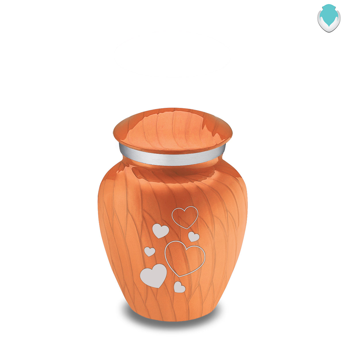 Keepsake Embrace Pearl Orange Floating Heart Cremation Urn
