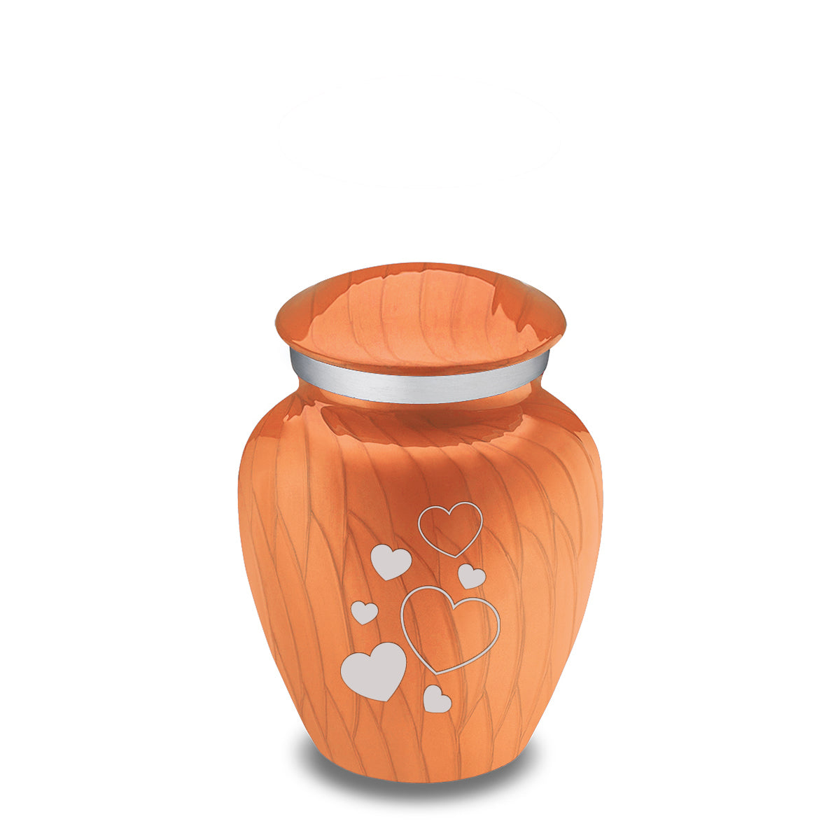 Keepsake Embrace Pearl Orange Floating Heart Cremation Urn