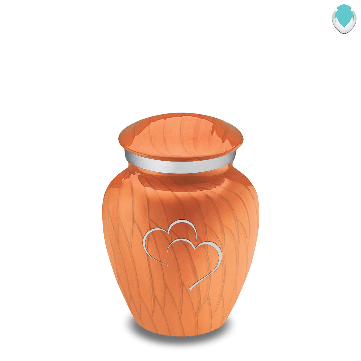 Keepsake Embrace Pearl Orange Hearts Cremation Urn