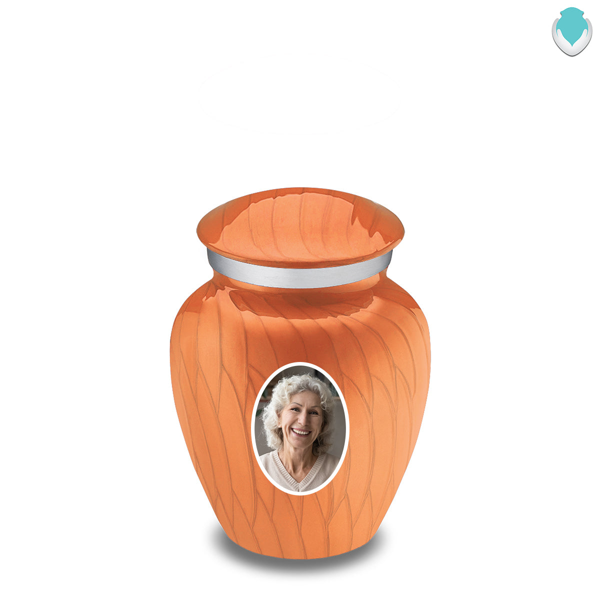 Keepsake Embrace Pearl Orange Portrait Cremation Urn