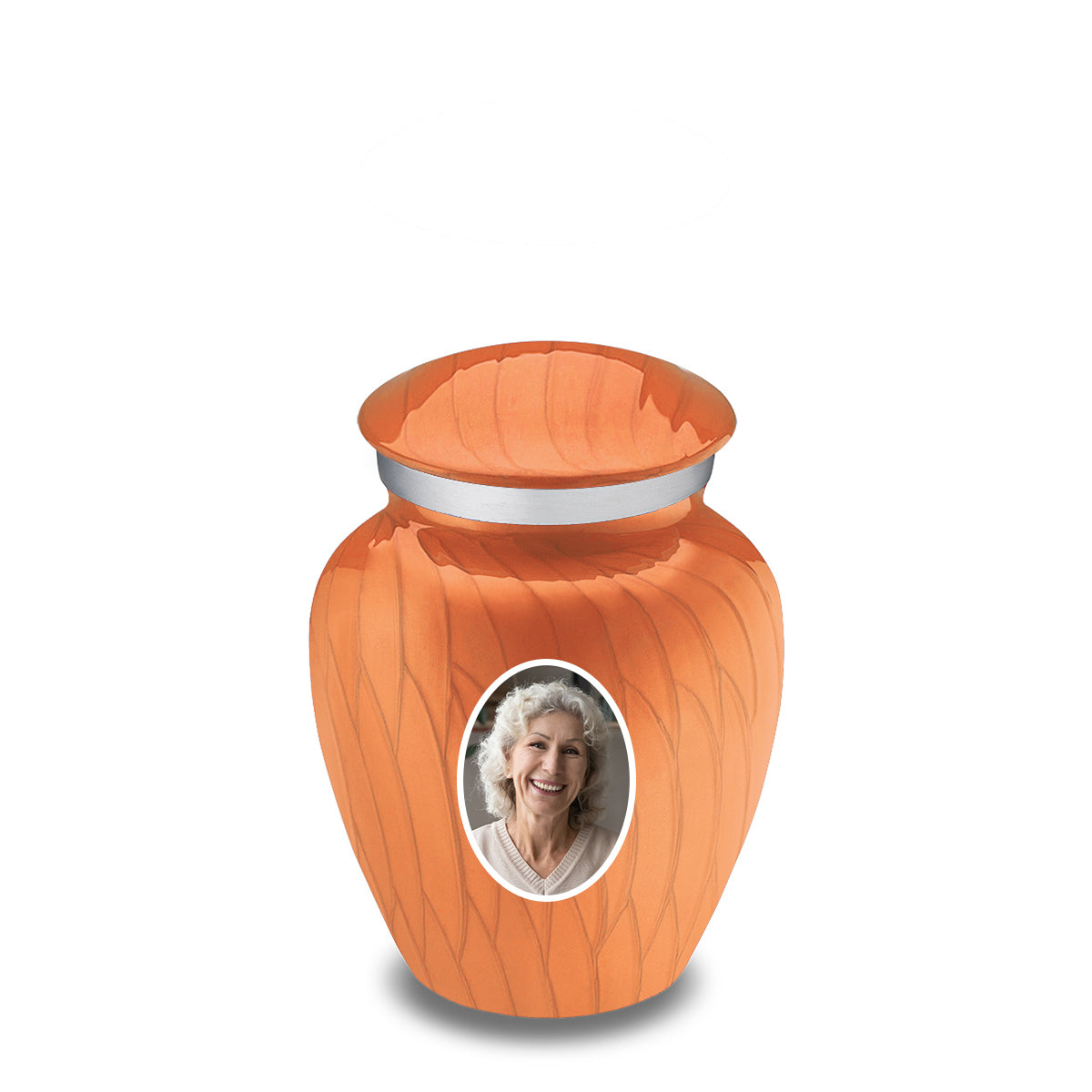 Keepsake Embrace Pearl Orange Portrait Cremation Urn