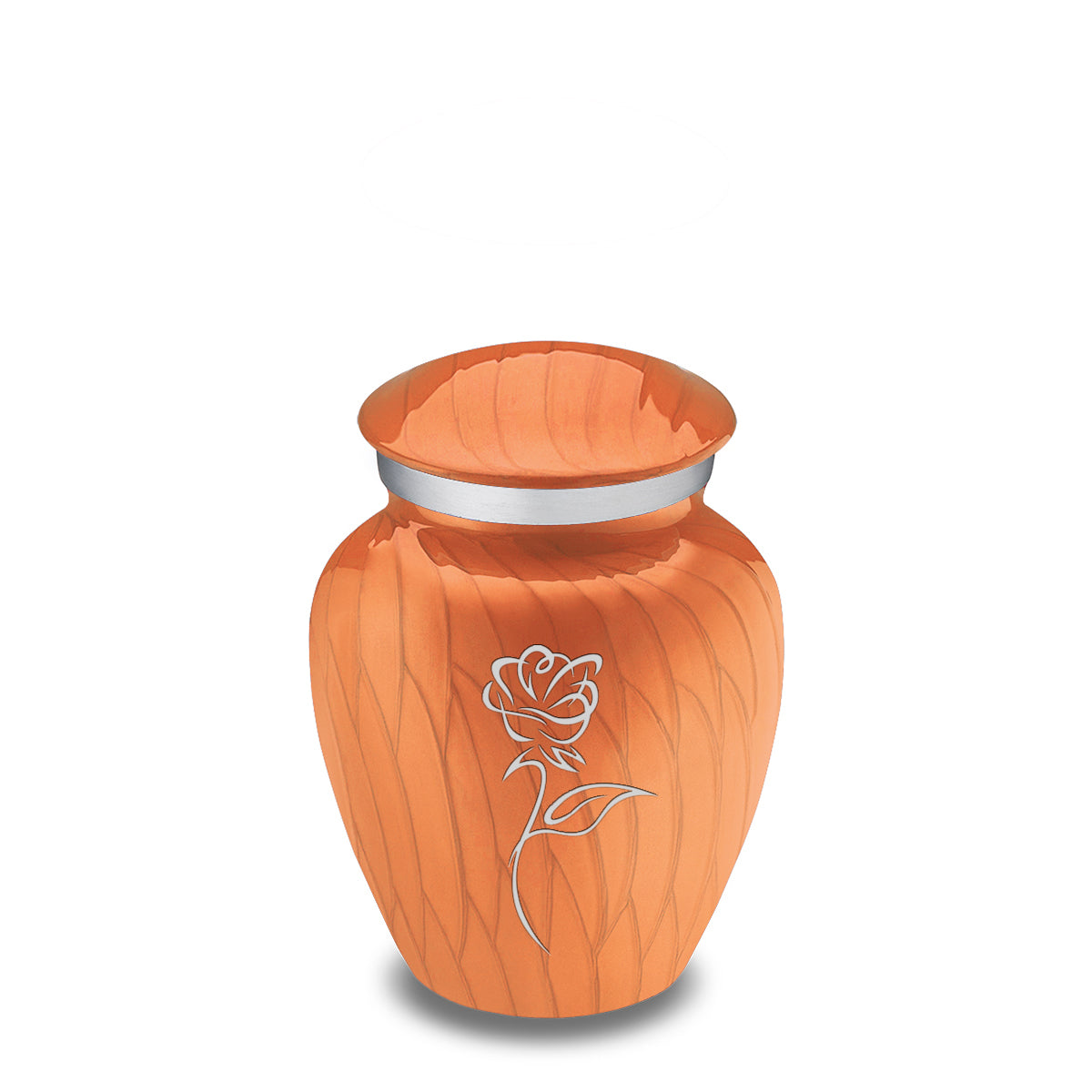 Keepsake Embrace Pearl Orange Rose Cremation Urn