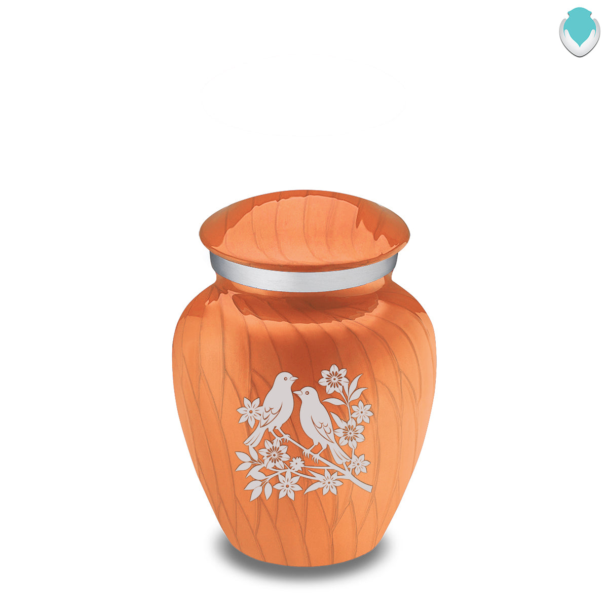 Keepsake Embrace Pearl Orange Songbirds Cremation Urn