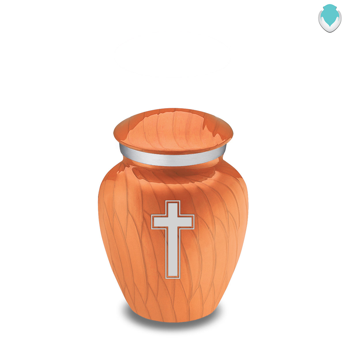 Keepsake Embrace Pearl Orange Simple Cross Cremation Urn