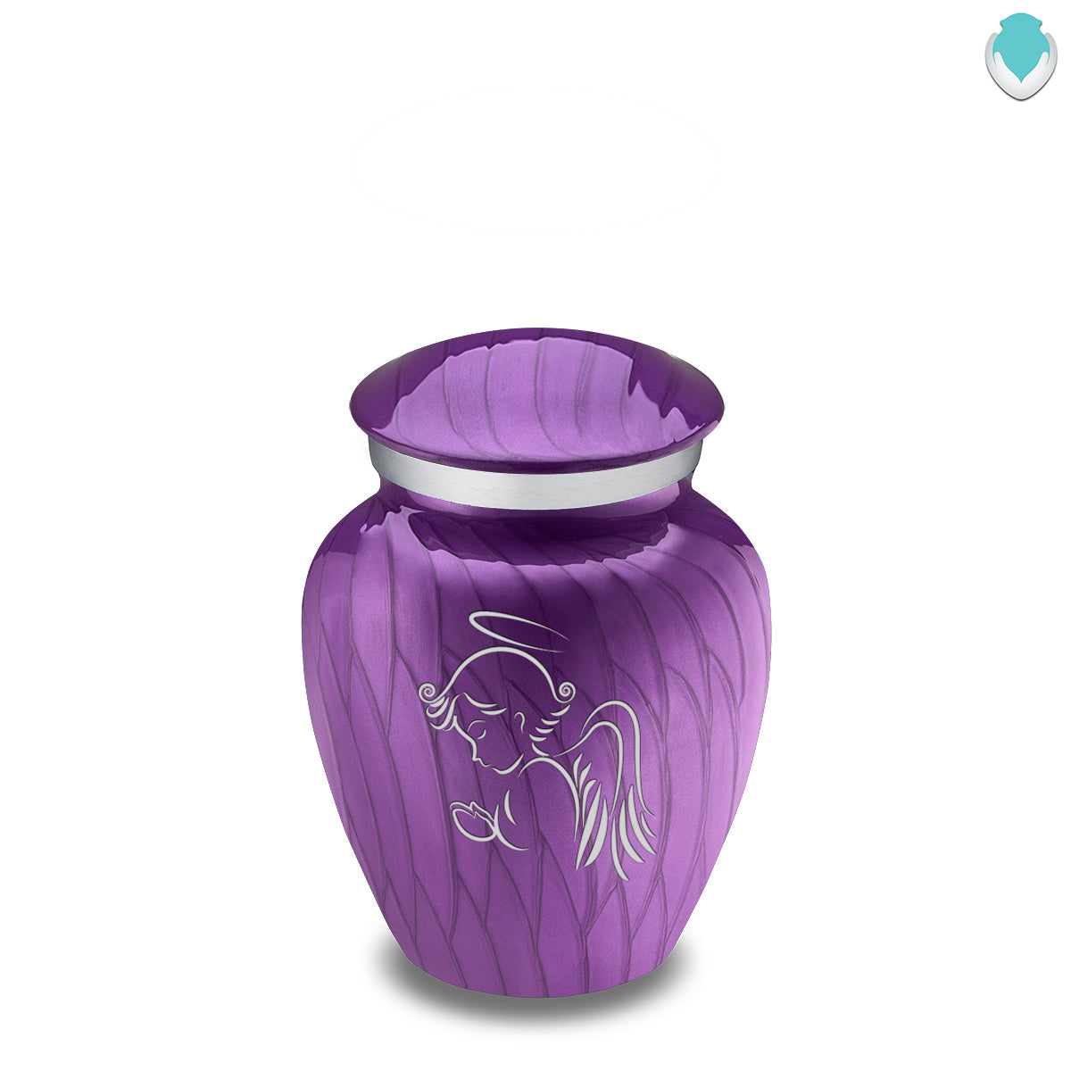 Keepsake Embrace Pearl Purple Angel Cremation Urn
