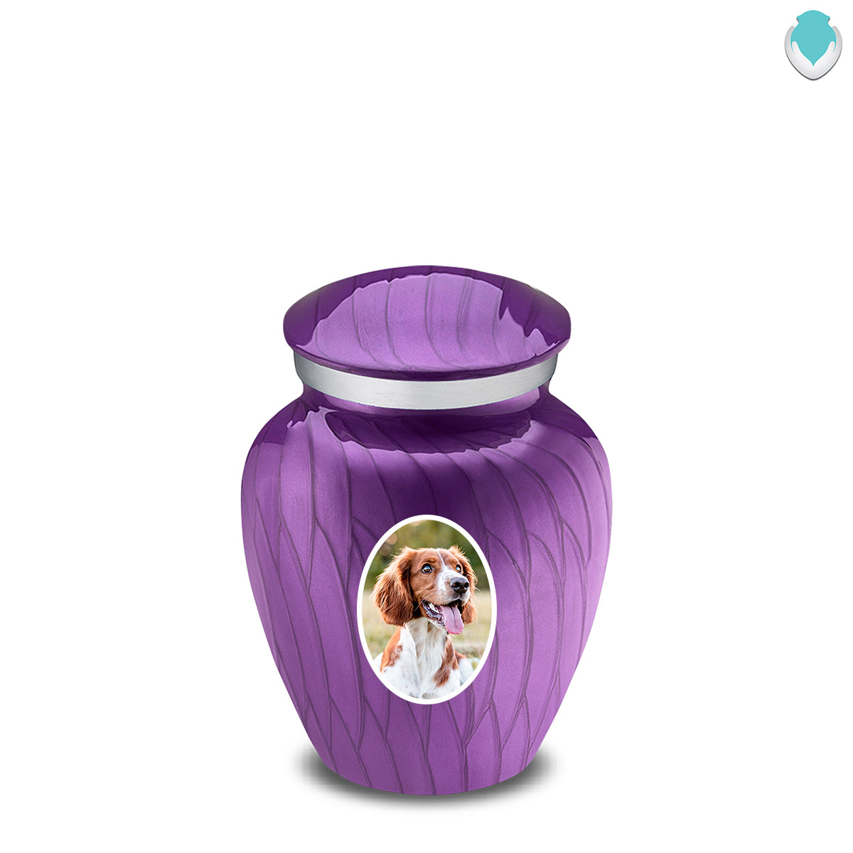 Keepsake Pet Embrace Pearl Purple Portrait Cremation Urn