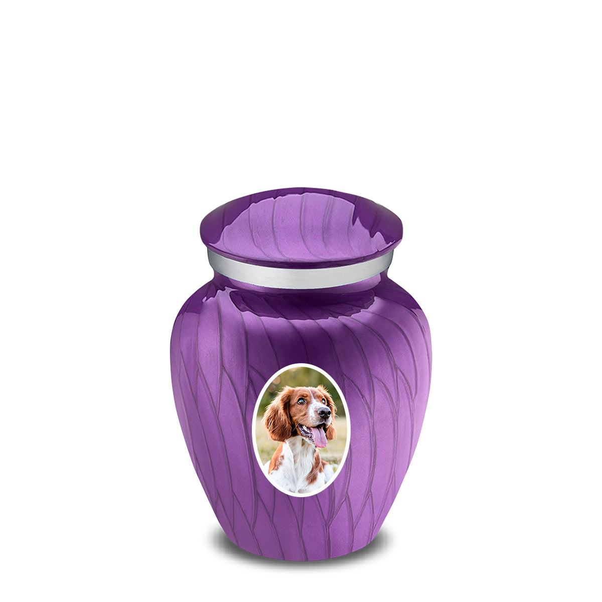 Keepsake Pet Embrace Pearl Purple Portrait Cremation Urn