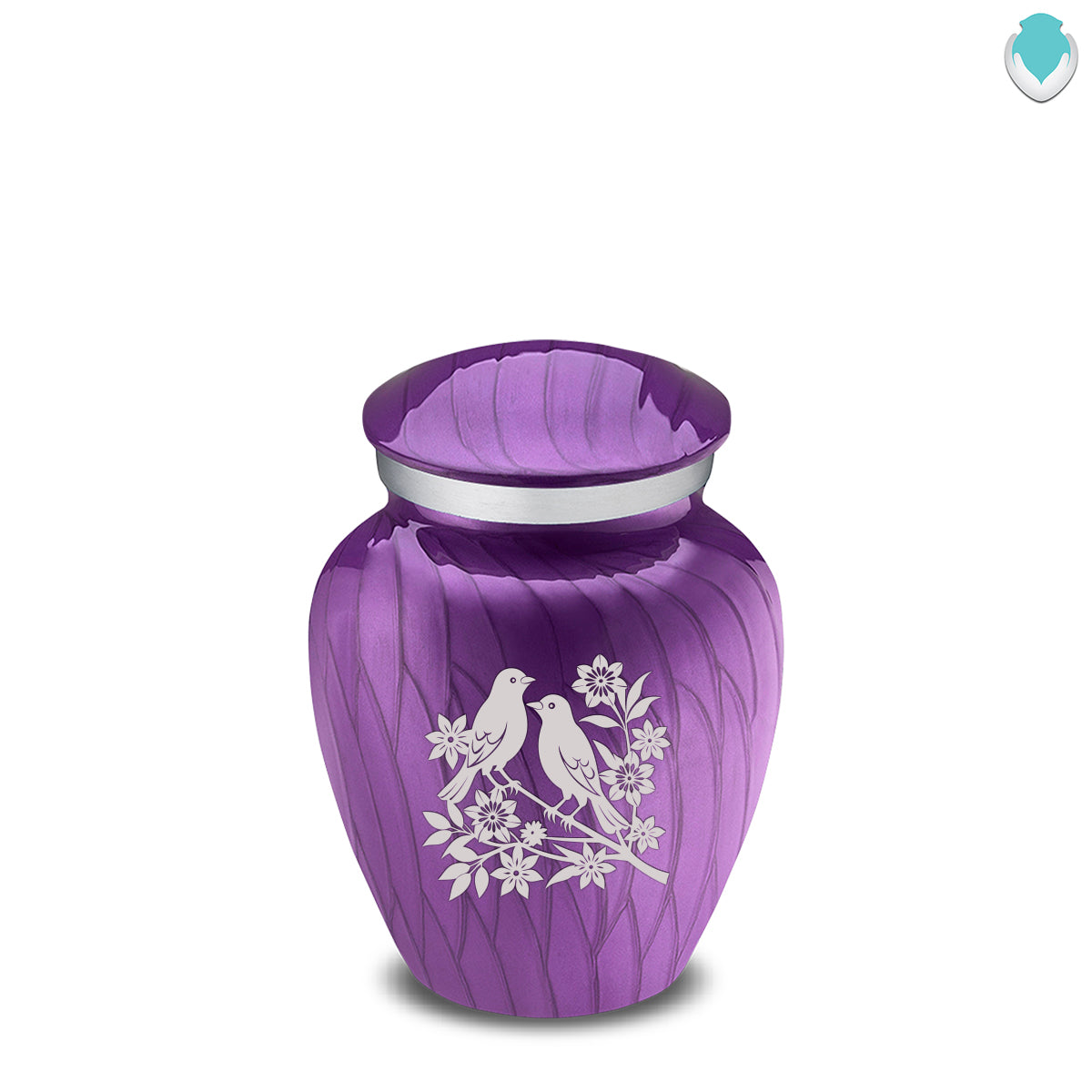 Keepsake Embrace Pearl Purple Songbirds Cremation Urn