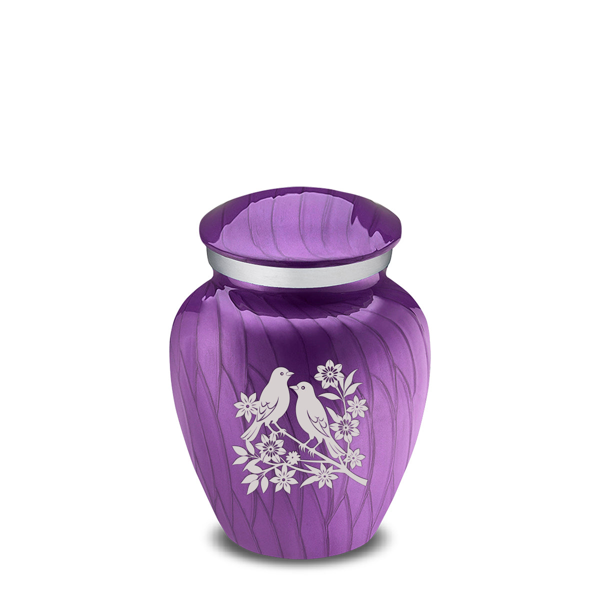 Keepsake Embrace Pearl Purple Songbirds Cremation Urn