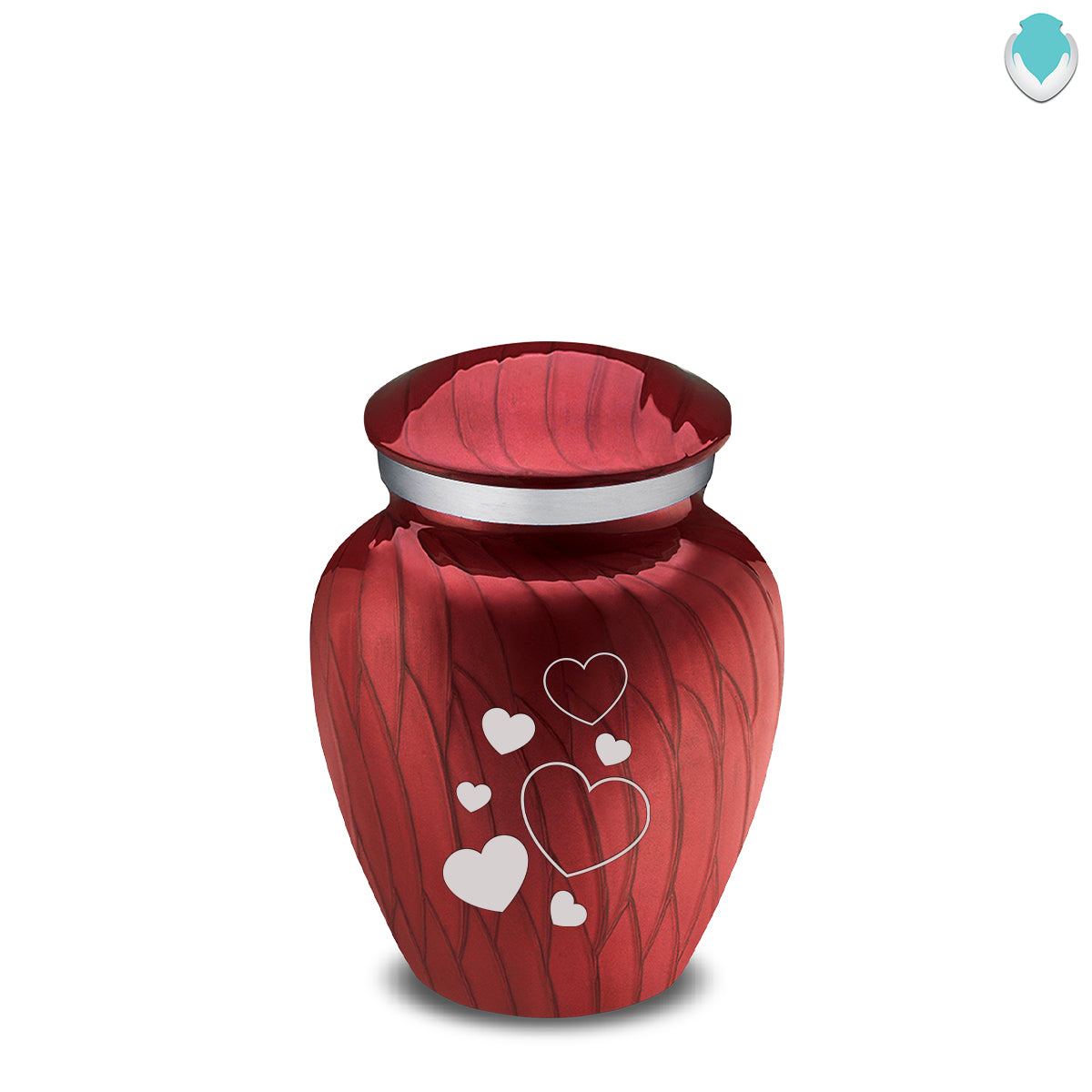 Keepsake Embrace Pearl Candy Red Floating Heart Cremation Urn