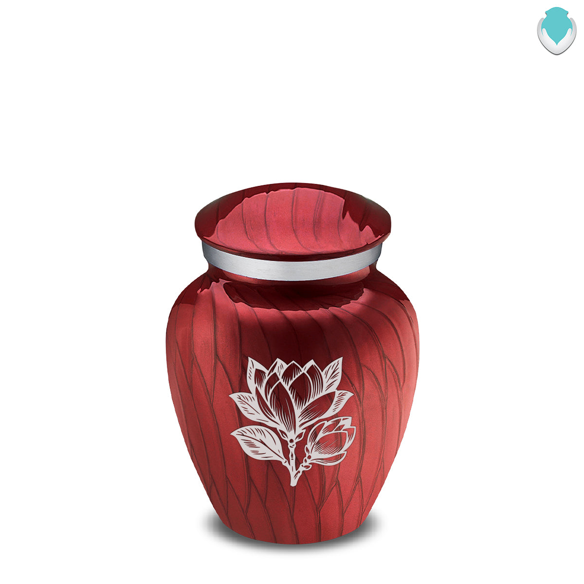 Keepsake Embrace Pearl Candy Red Magnolia Flower Cremation Urn