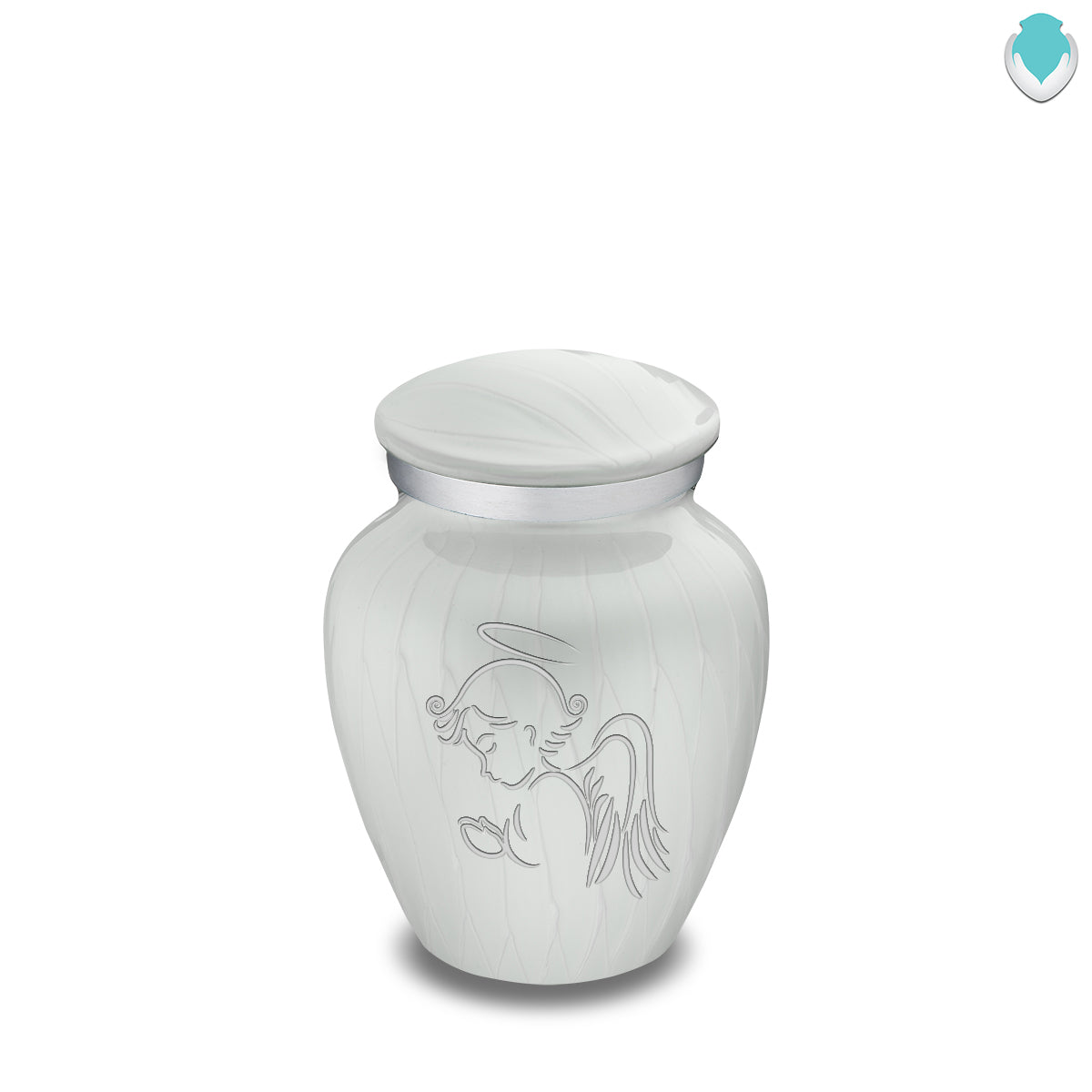 Keepsake Embrace Pearl White Angel Cremation Urn